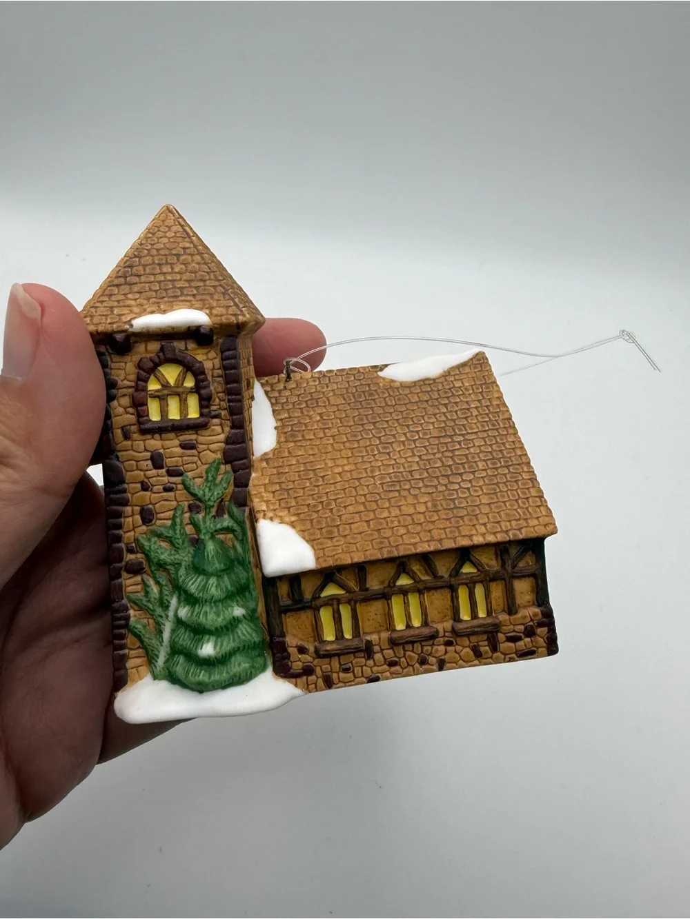 Department 56 Village Building Ornament Set - Brown, Green, Tan